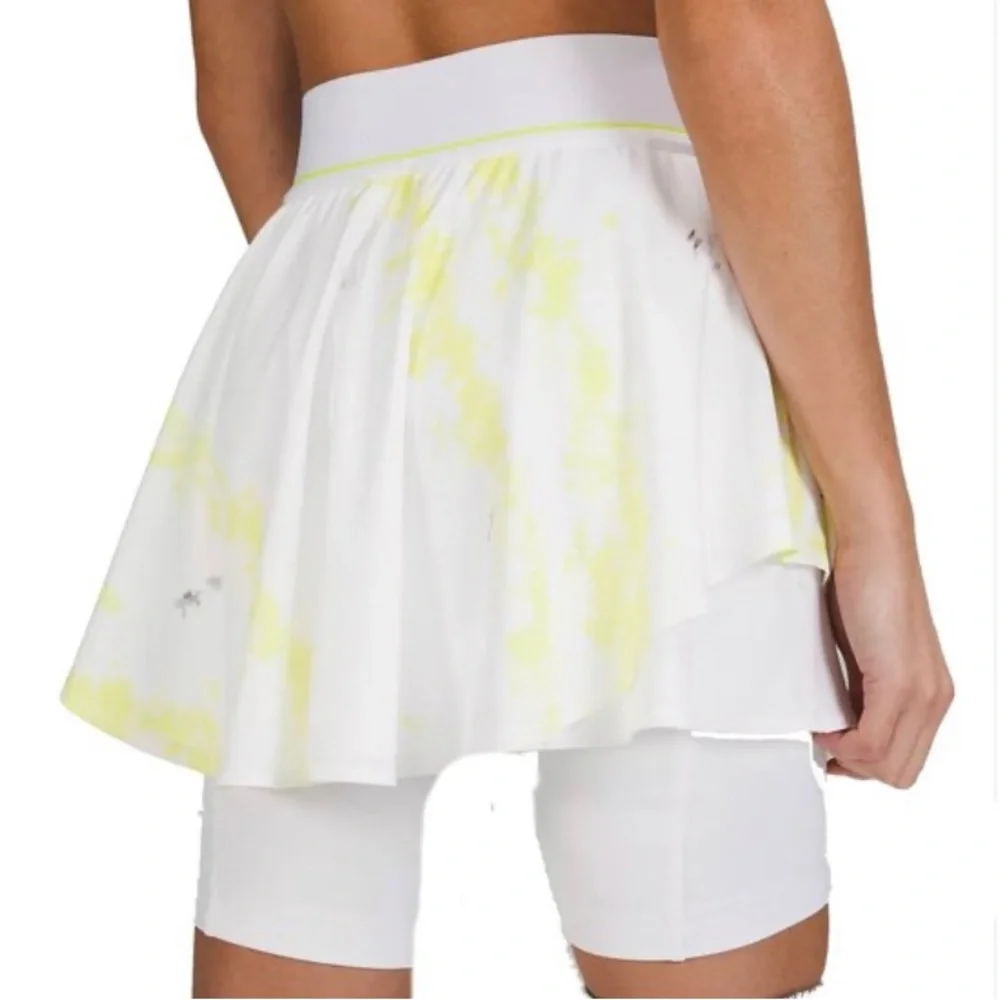 lululemon athletica White Skirted Skort with Yellow Accent